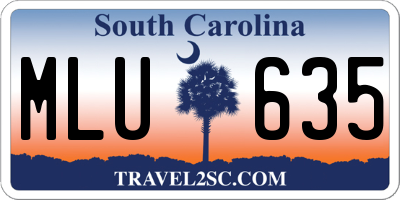 SC license plate MLU635