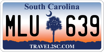 SC license plate MLU639