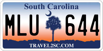 SC license plate MLU644