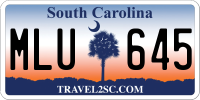 SC license plate MLU645