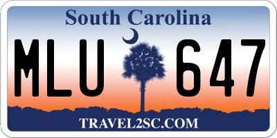 SC license plate MLU647