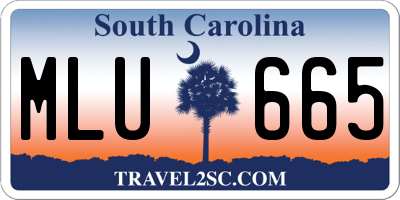 SC license plate MLU665