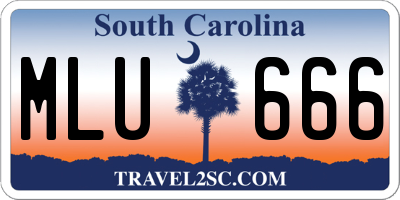 SC license plate MLU666