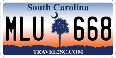 SC license plate MLU668