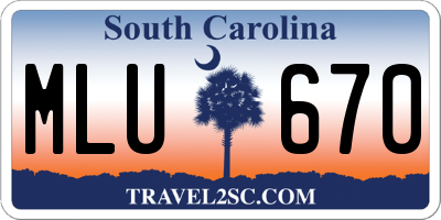 SC license plate MLU670