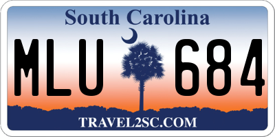 SC license plate MLU684