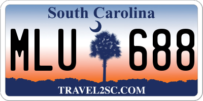 SC license plate MLU688