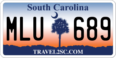 SC license plate MLU689