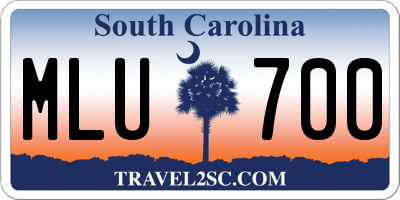 SC license plate MLU700