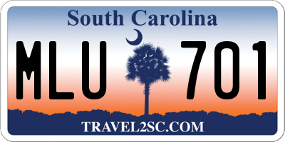 SC license plate MLU701