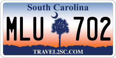SC license plate MLU702