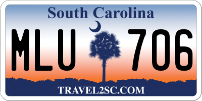 SC license plate MLU706