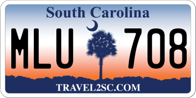 SC license plate MLU708