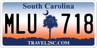 SC license plate MLU718