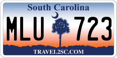 SC license plate MLU723