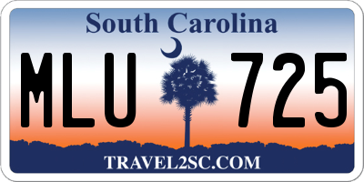SC license plate MLU725
