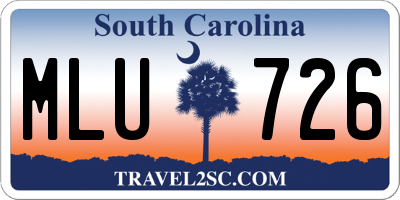 SC license plate MLU726