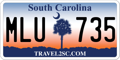 SC license plate MLU735
