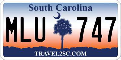 SC license plate MLU747