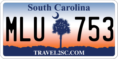 SC license plate MLU753