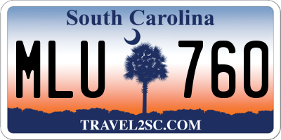 SC license plate MLU760