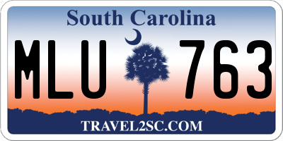 SC license plate MLU763