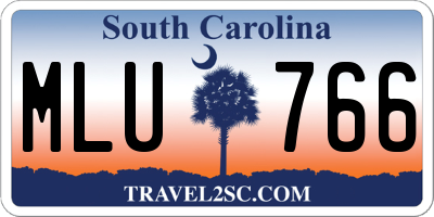 SC license plate MLU766