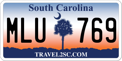 SC license plate MLU769