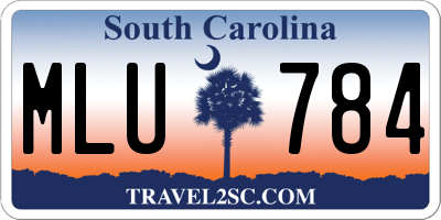 SC license plate MLU784