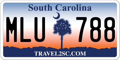 SC license plate MLU788