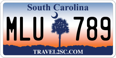 SC license plate MLU789