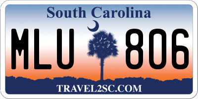 SC license plate MLU806