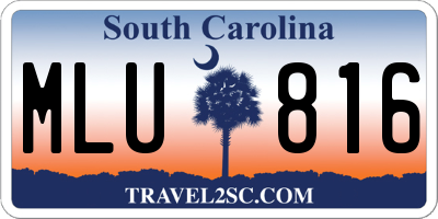 SC license plate MLU816