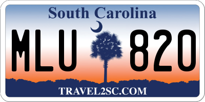 SC license plate MLU820