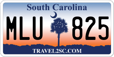 SC license plate MLU825