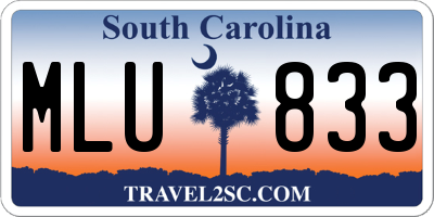 SC license plate MLU833