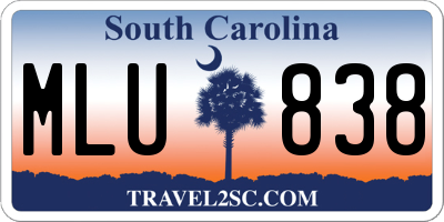 SC license plate MLU838