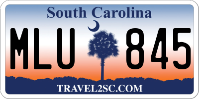 SC license plate MLU845