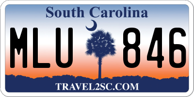 SC license plate MLU846