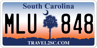 SC license plate MLU848