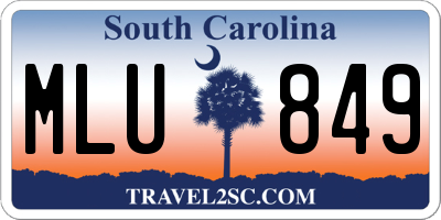 SC license plate MLU849