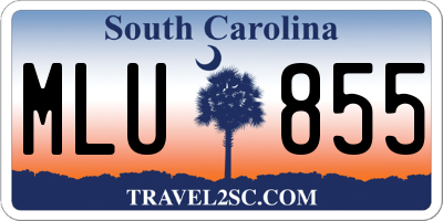 SC license plate MLU855