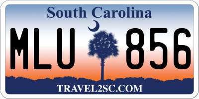 SC license plate MLU856