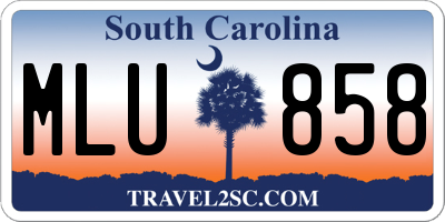 SC license plate MLU858