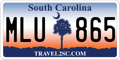 SC license plate MLU865