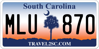 SC license plate MLU870