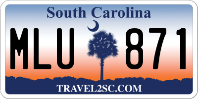 SC license plate MLU871