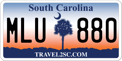 SC license plate MLU880
