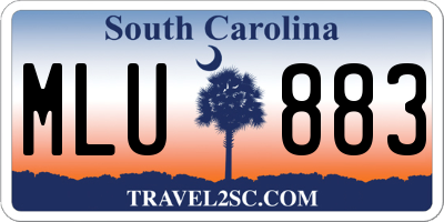 SC license plate MLU883