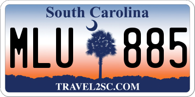 SC license plate MLU885